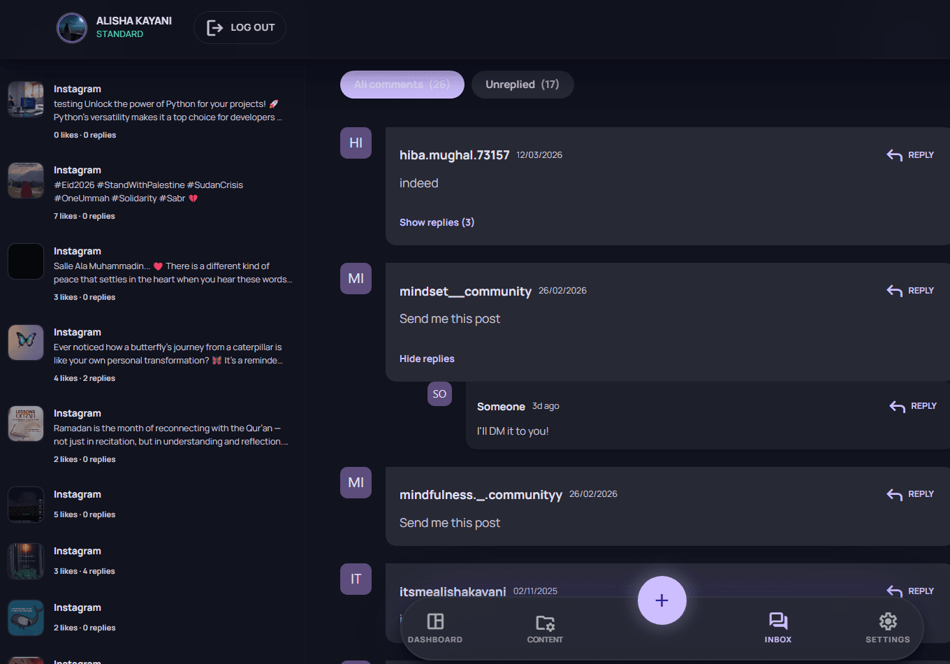 Postsiva — auto-commenting and unified comment management