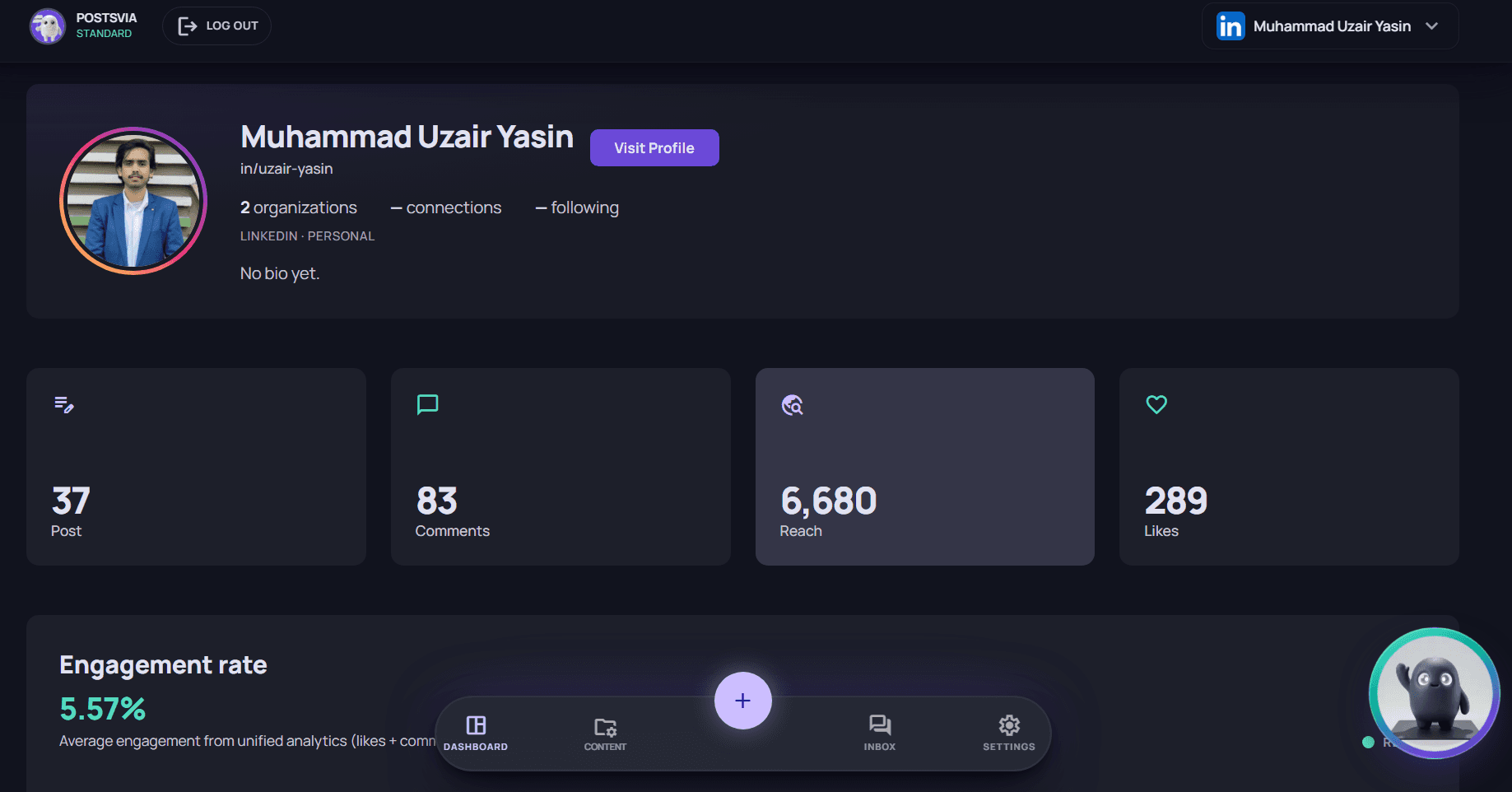 Postsiva workspace dashboard